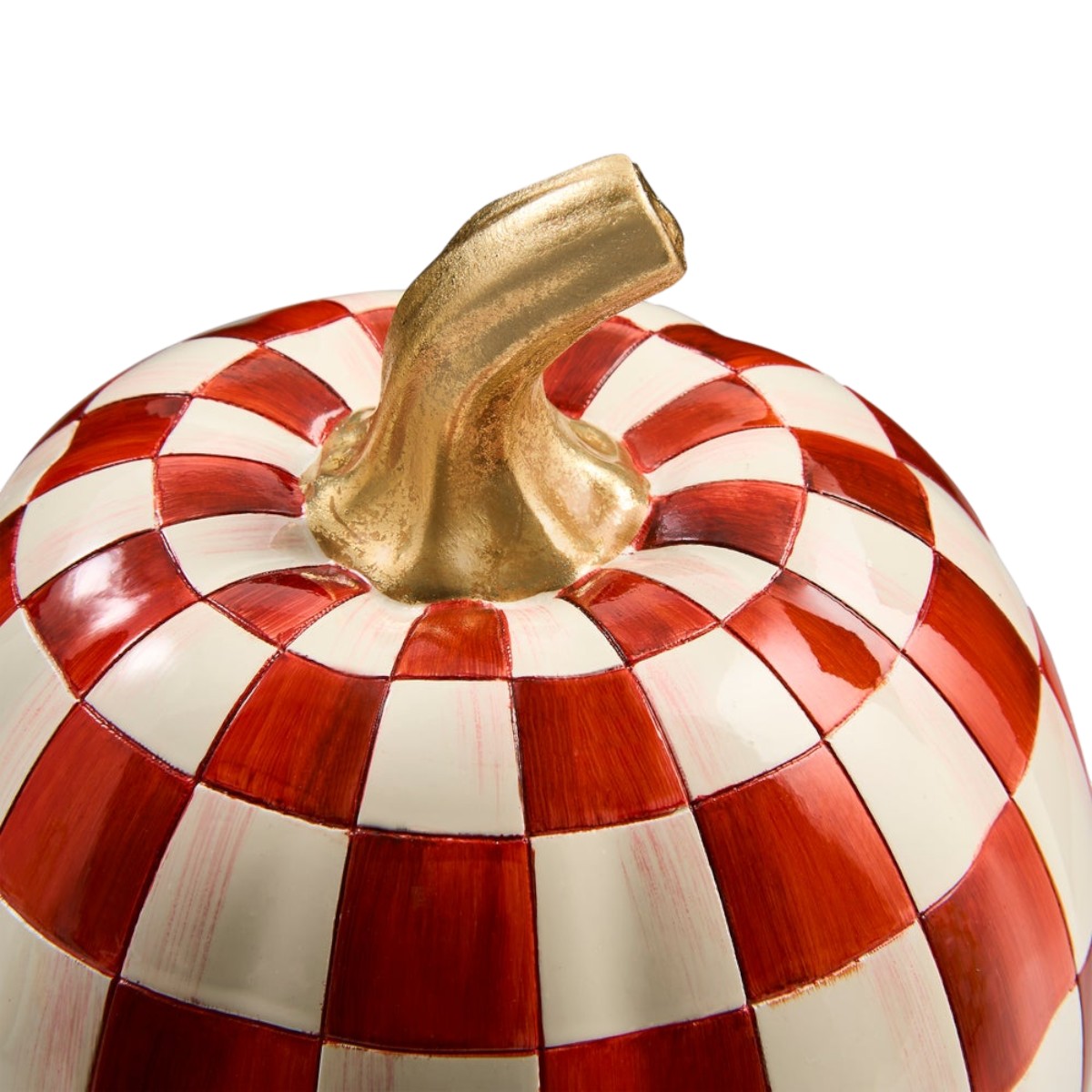 MacKenzie-Childs Paprika Check Pumpkin, Small
