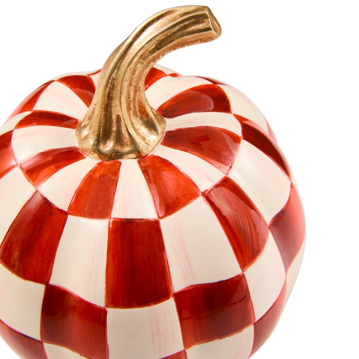 MacKenzie-Childs Paprika Check Pumpkin, Mini
