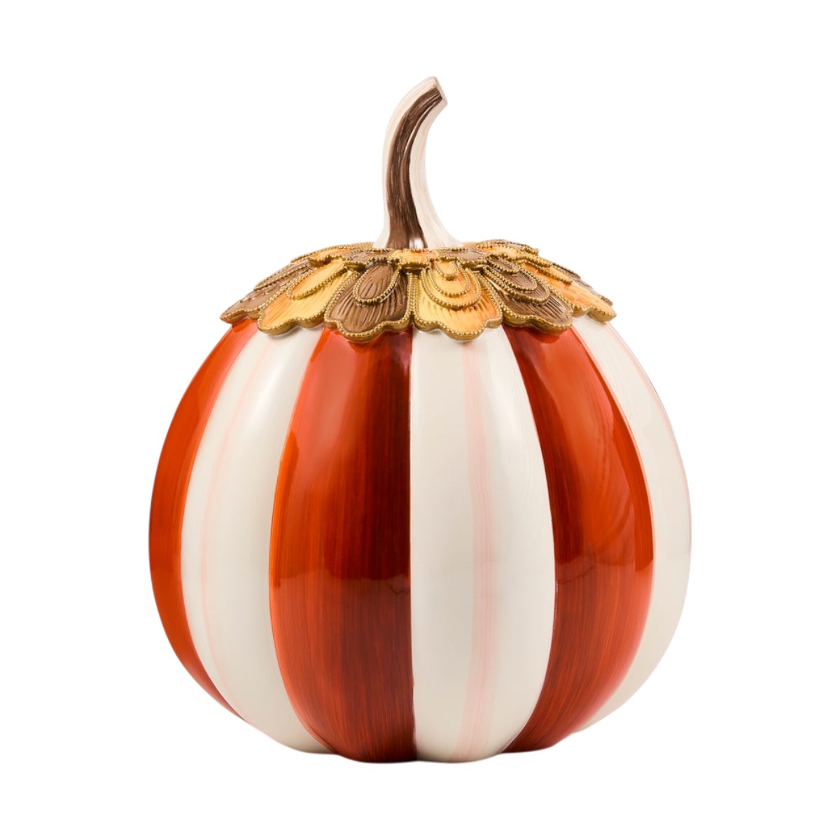 MacKenzie-Childs Harvest Glow Pumpkin, Paprika Stripe