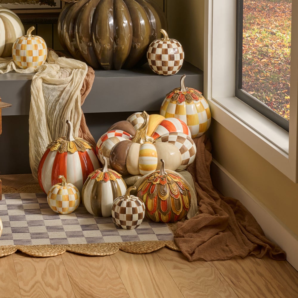 MacKenzie-Childs Harvest Glow Patchwork Pumpkin, Large