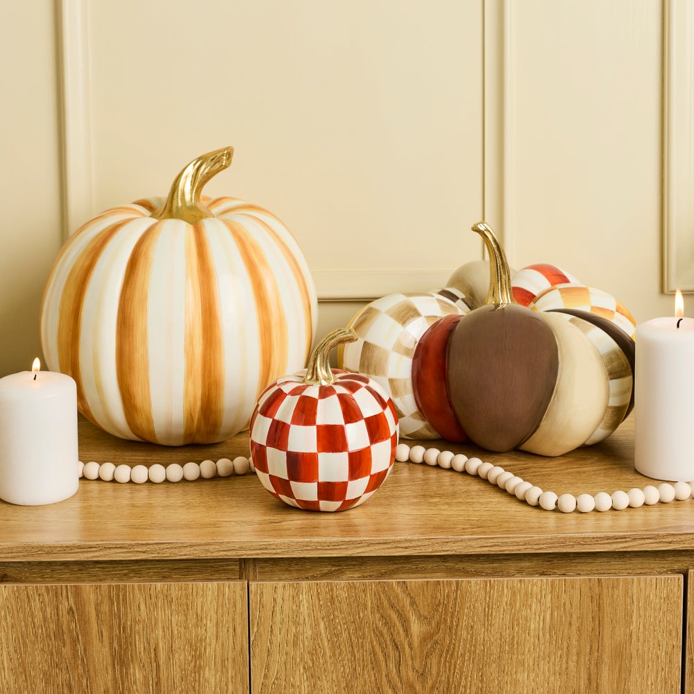 MacKenzie-Childs Harvest Glow Patchwork Pumpkin, Medium