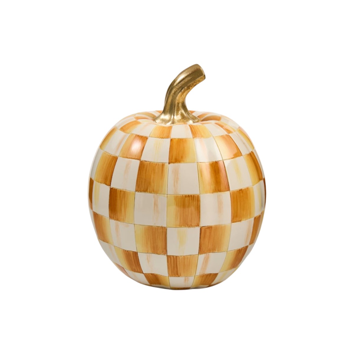 MacKenzie-Childs Amber Check Pumpkin, Small