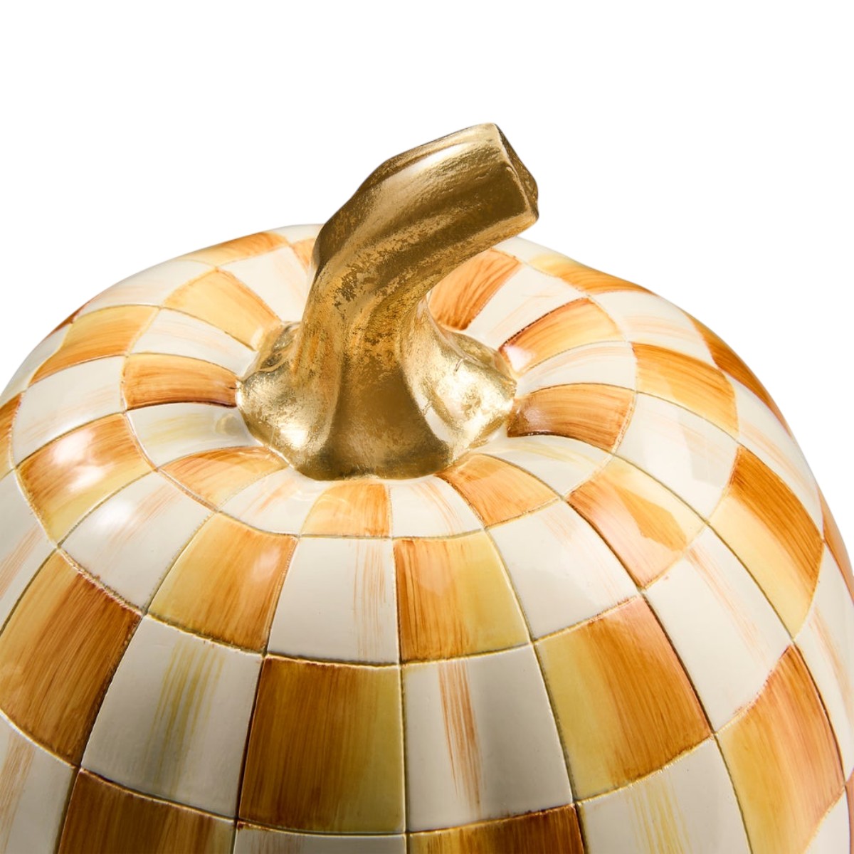 MacKenzie-Childs Amber Check Pumpkin, Small
