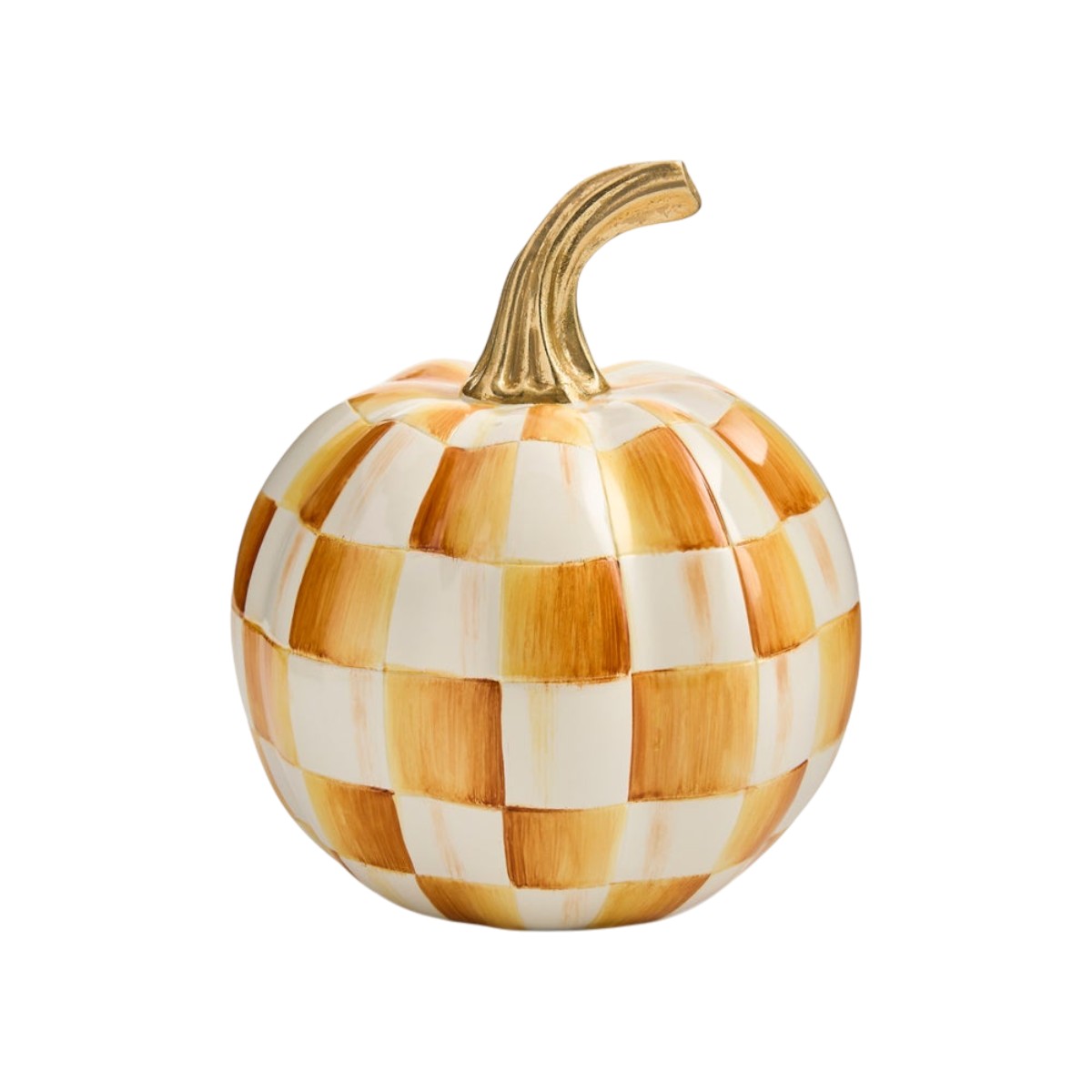 MacKenzie-Childs Amber Check Pumpkin, Mini