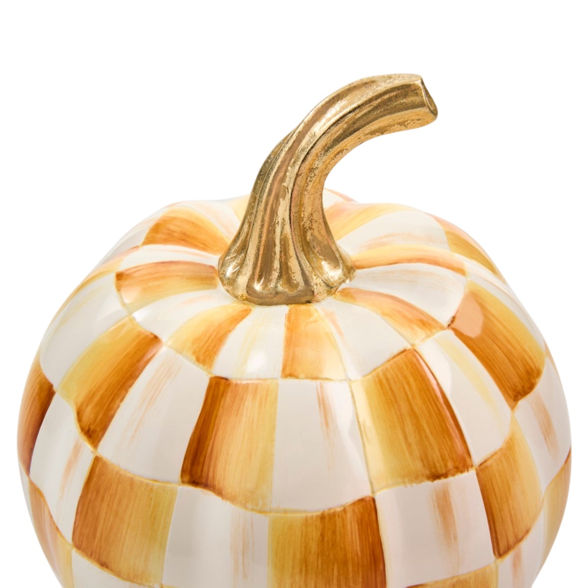 MacKenzie-Childs Amber Check Pumpkin, Mini