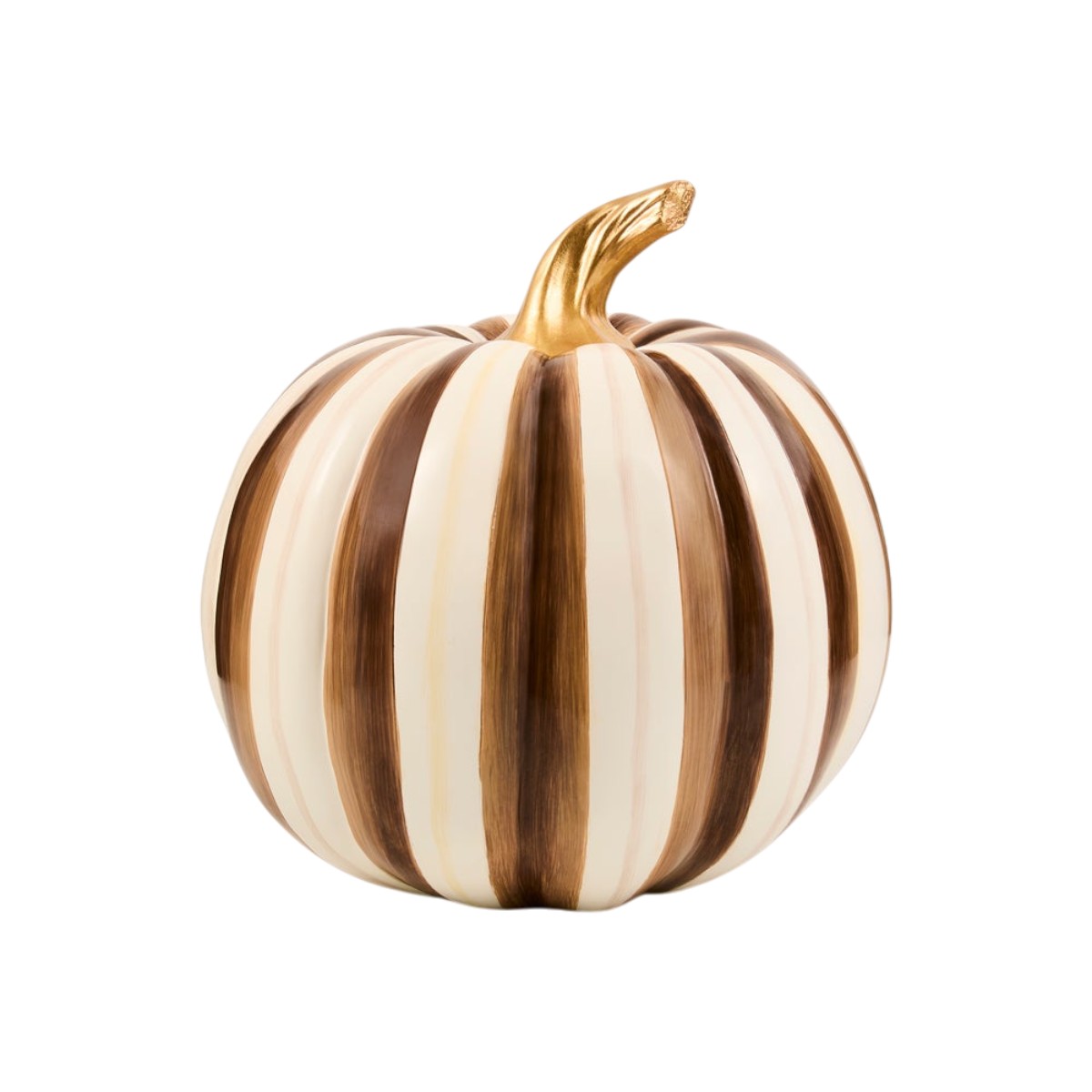 MacKenzie-Childs Chocolate Stripe Pumpkin, Medium