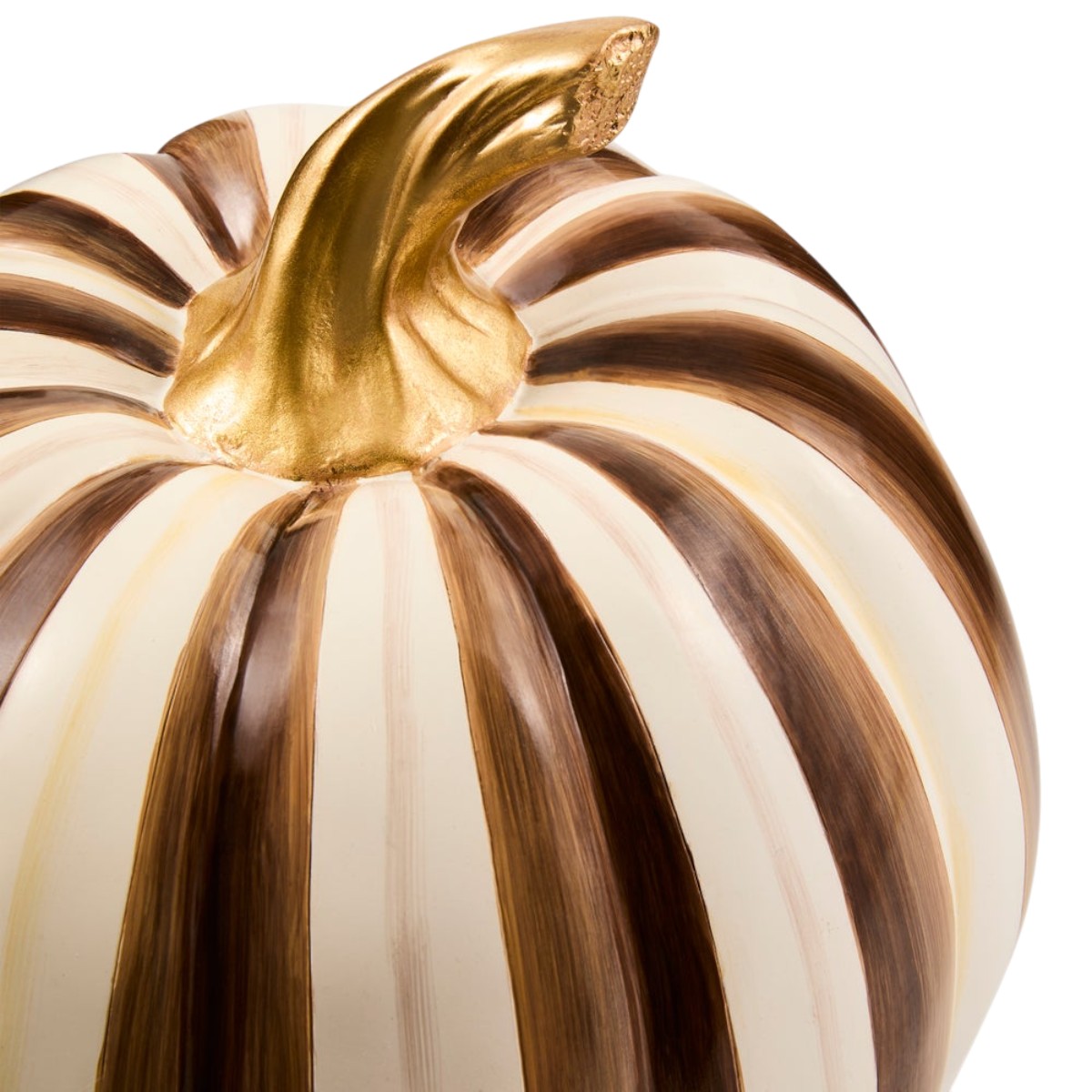 MacKenzie-Childs Chocolate Stripe Pumpkin, Medium