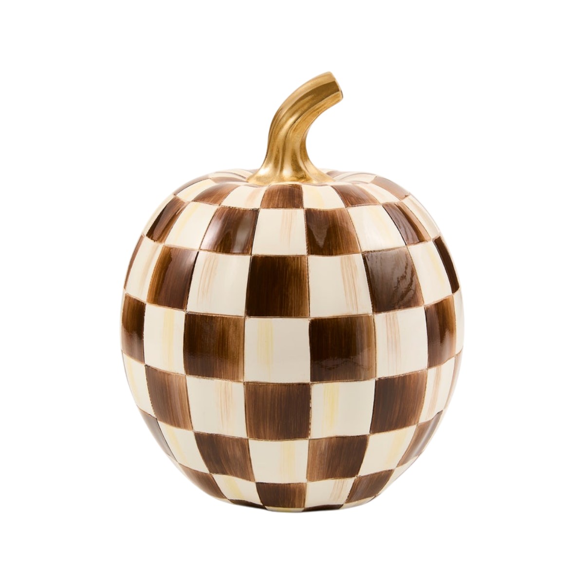 MacKenzie-Childs Chocolate Check Pumpkin, Small