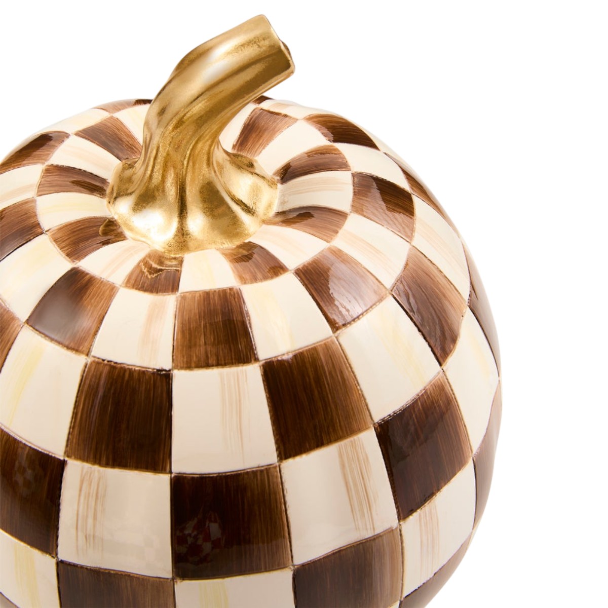 MacKenzie-Childs Chocolate Check Pumpkin, Small
