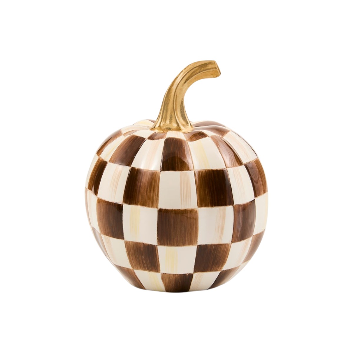 MacKenzie-Childs Chocolate Check Pumpkin, Mini