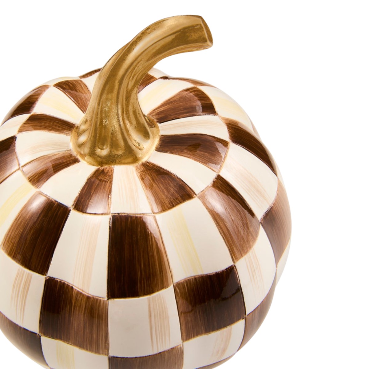 MacKenzie-Childs Chocolate Check Pumpkin, Mini