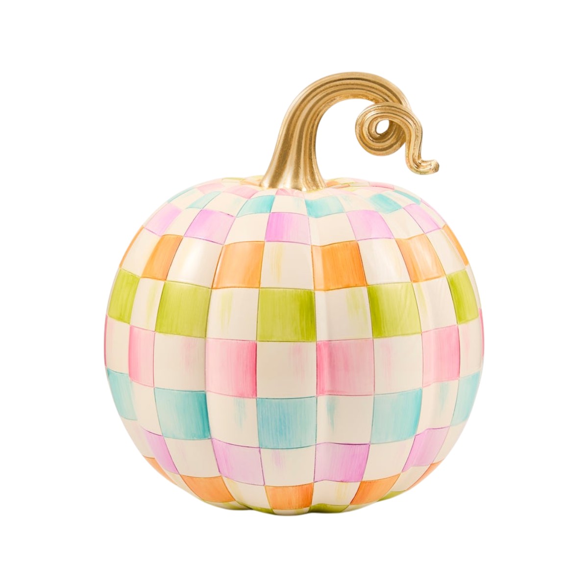 MacKenzie-Childs Multi Check Pumpkin, Medium