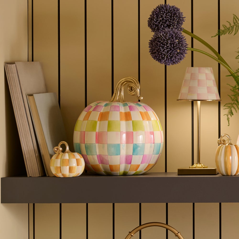 MacKenzie-Childs Multi Check Pumpkin, Medium