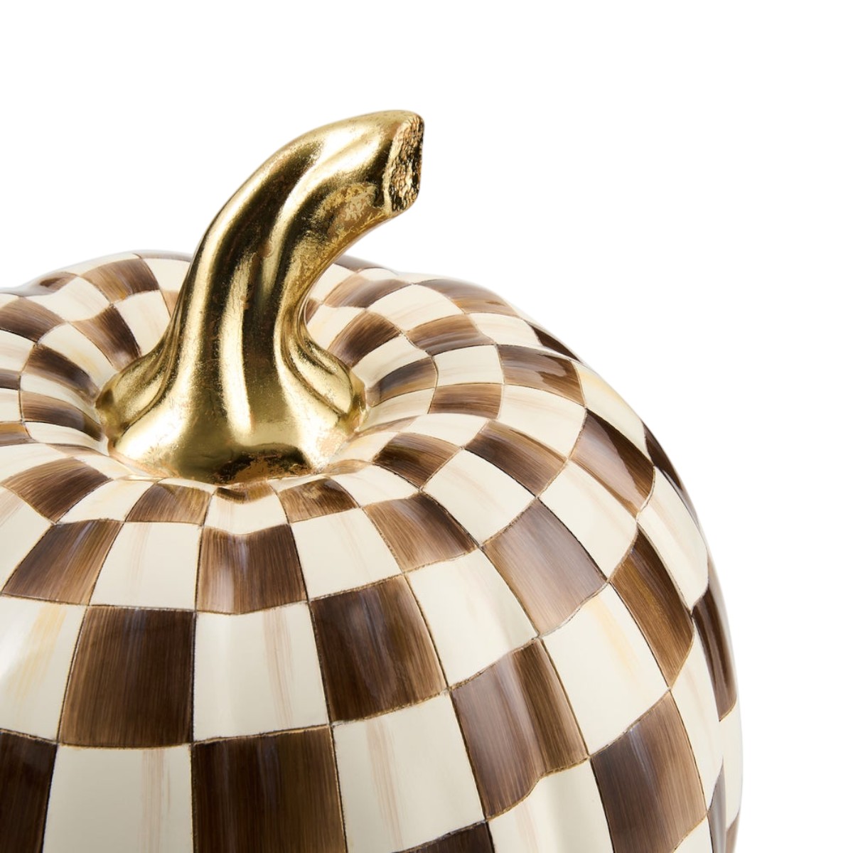 MacKenzie-Childs Chocolate Check Pumpkin, Medium