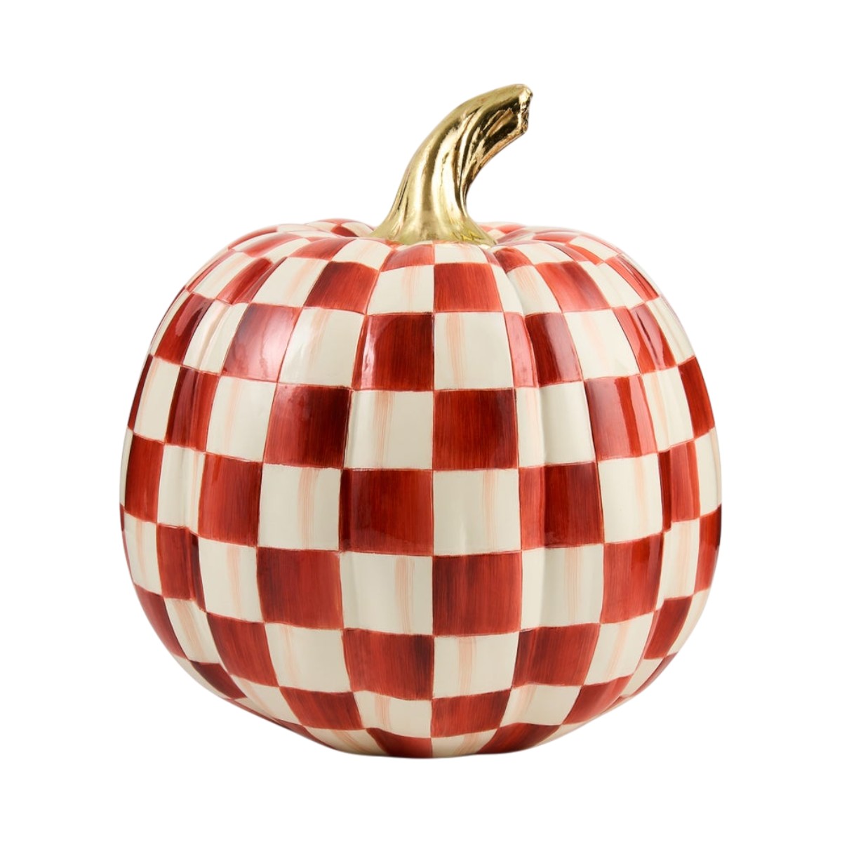 MacKenzie-Childs Paprika Check Pumkin, Medium
