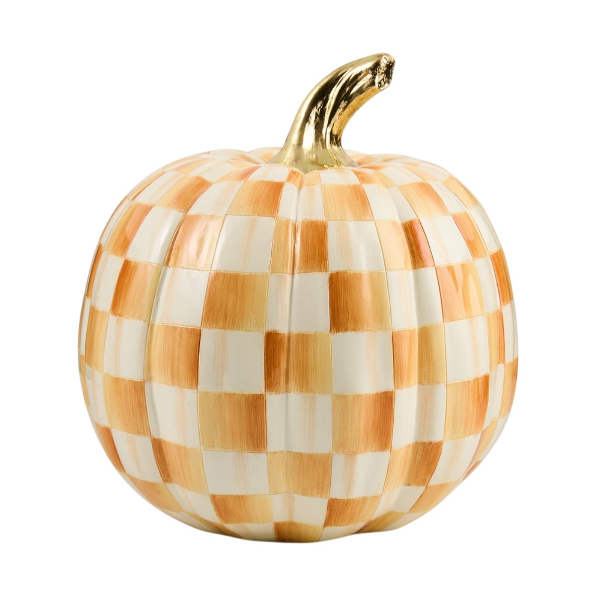 MacKenzie-Childs Amber Check Pumpkin, Medium