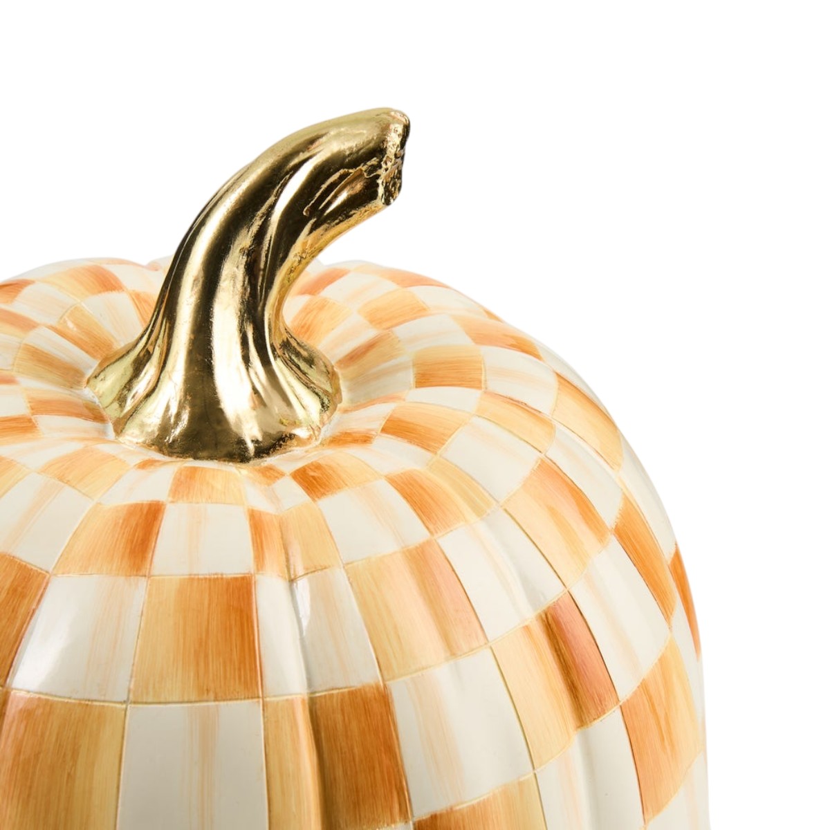 MacKenzie-Childs Amber Check Pumpkin, Medium