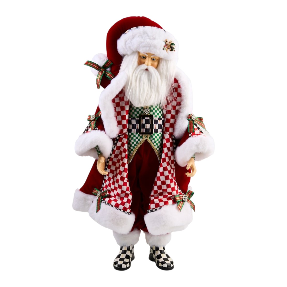 MacKenzie-Childs Check It Out Fabric Santa Claus