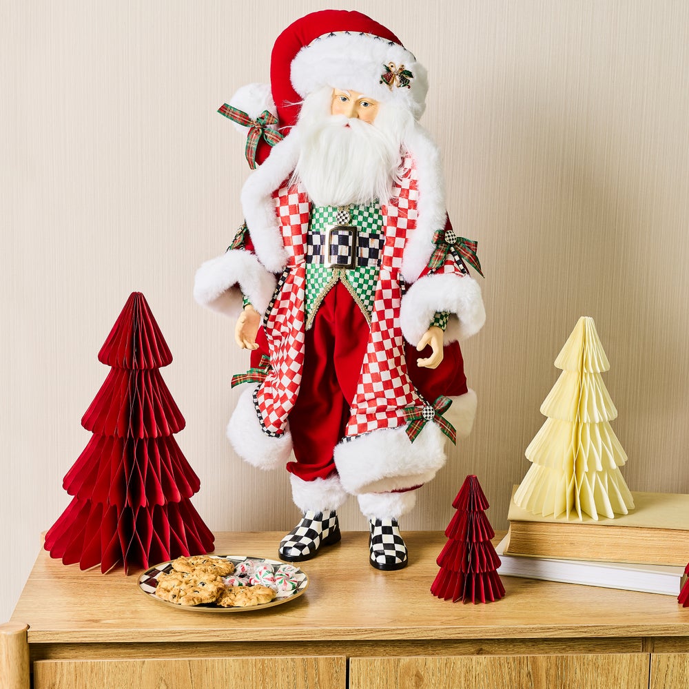 MacKenzie-Childs Check It Out Fabric Santa Claus