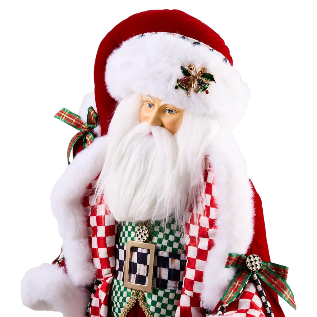 MacKenzie-Childs Check It Out Fabric Santa Claus
