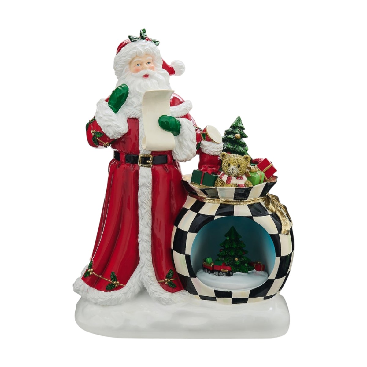 MacKenzie-Childs Iluminated Santa's Wish List Figurine