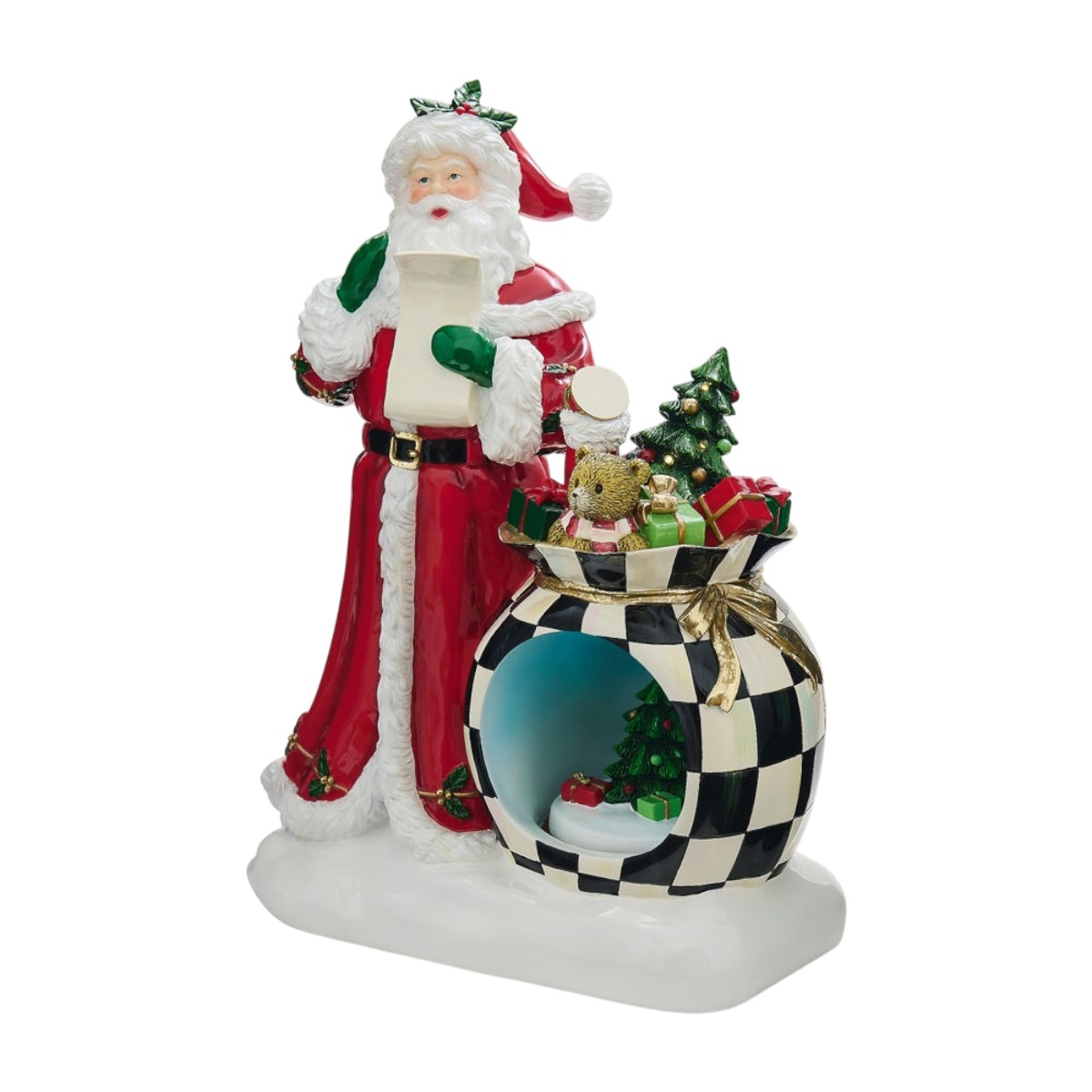 MacKenzie-Childs Iluminated Santa's Wish List Figurine