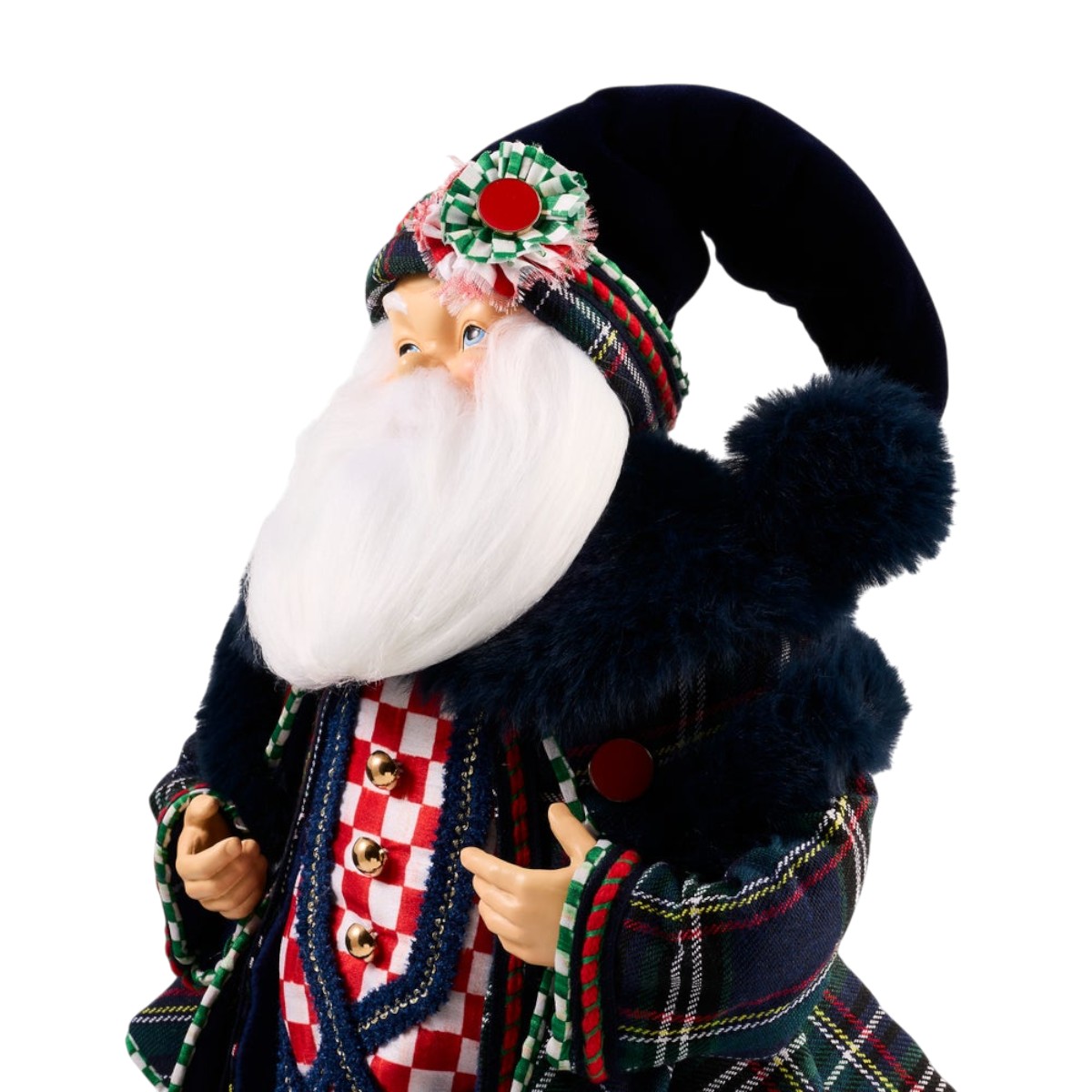 MacKenzie-Childs Timeless Tartan Fabric Santa