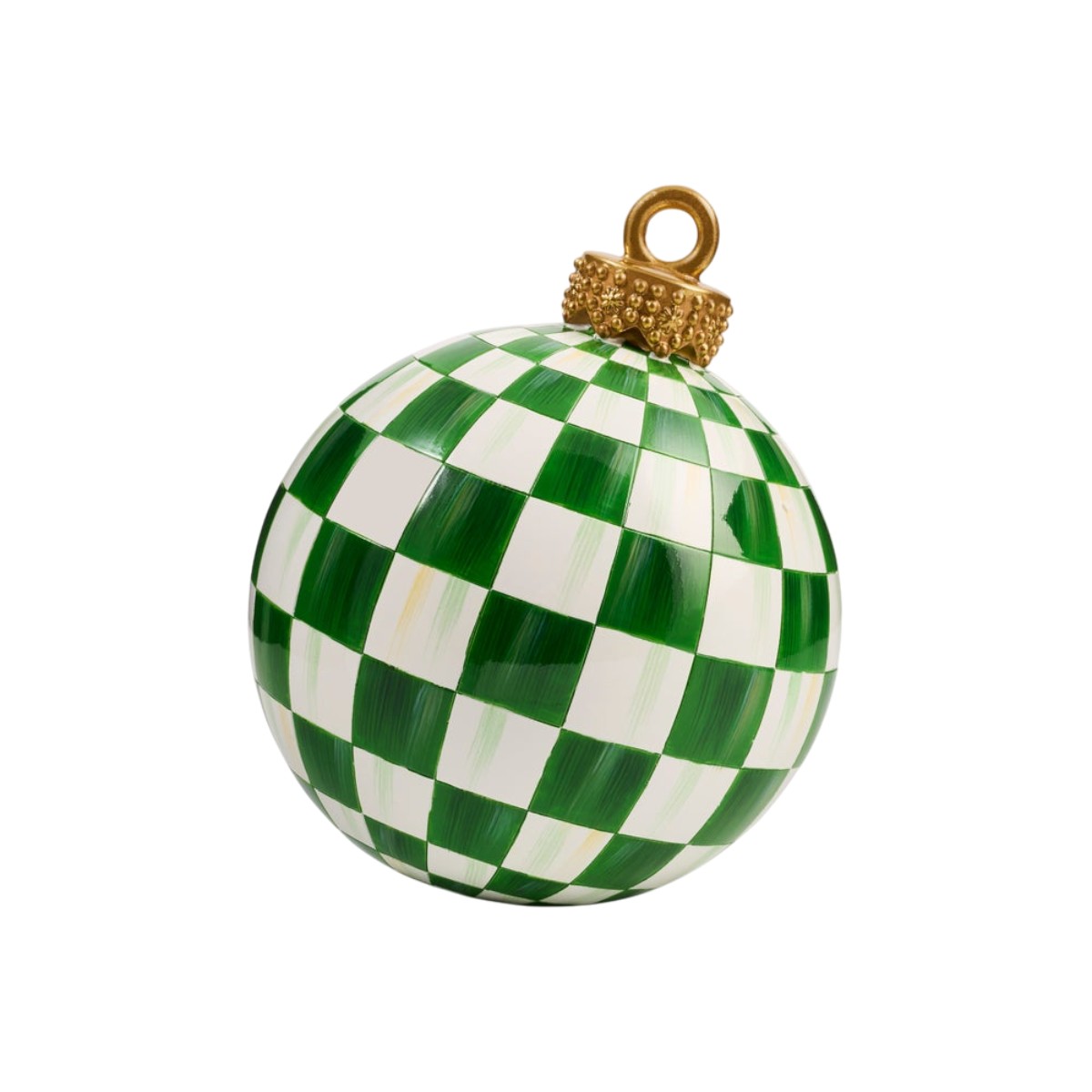 MacKenzie-Childs Green Check Tabletop Ornament, Small