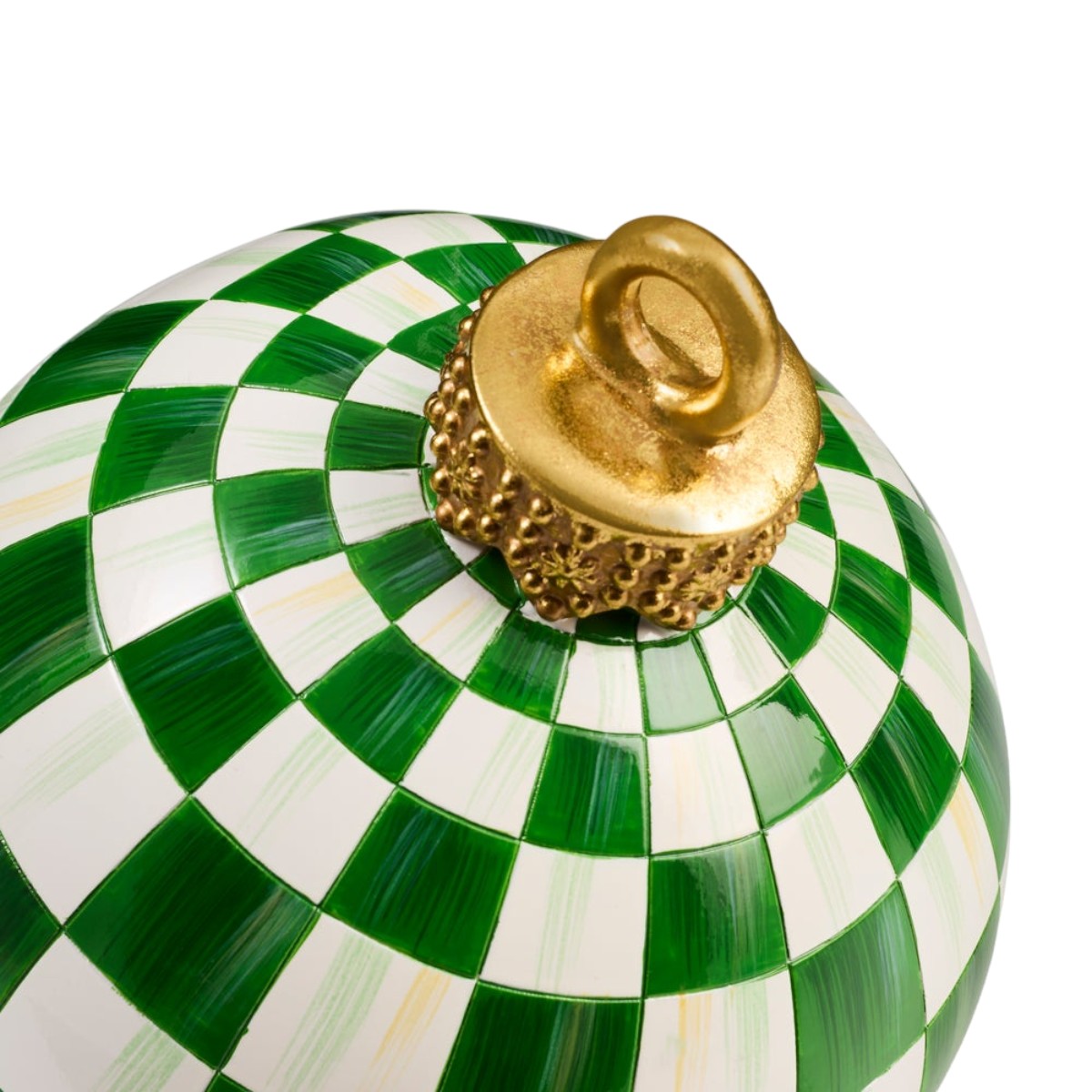 MacKenzie-Childs Green Check Tabletop Ornament, Small