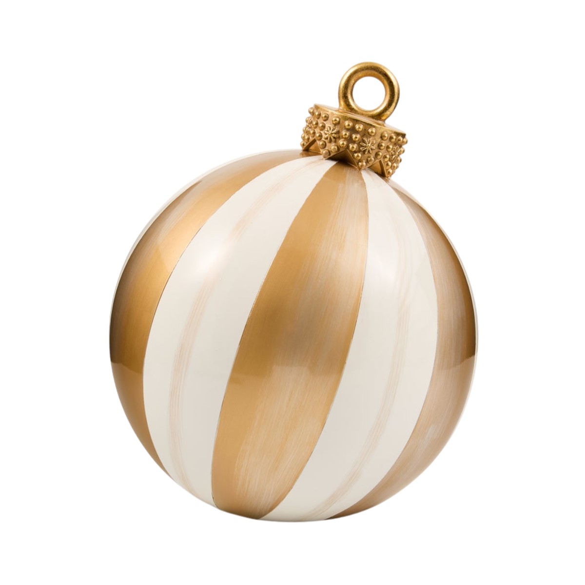 MacKenzie-Childs Gold Stripe Tabletop Ornament, Medium