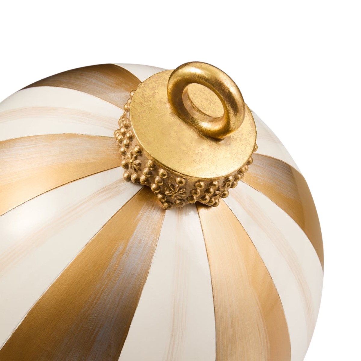 MacKenzie-Childs Gold Stripe Tabletop Ornament, Medium