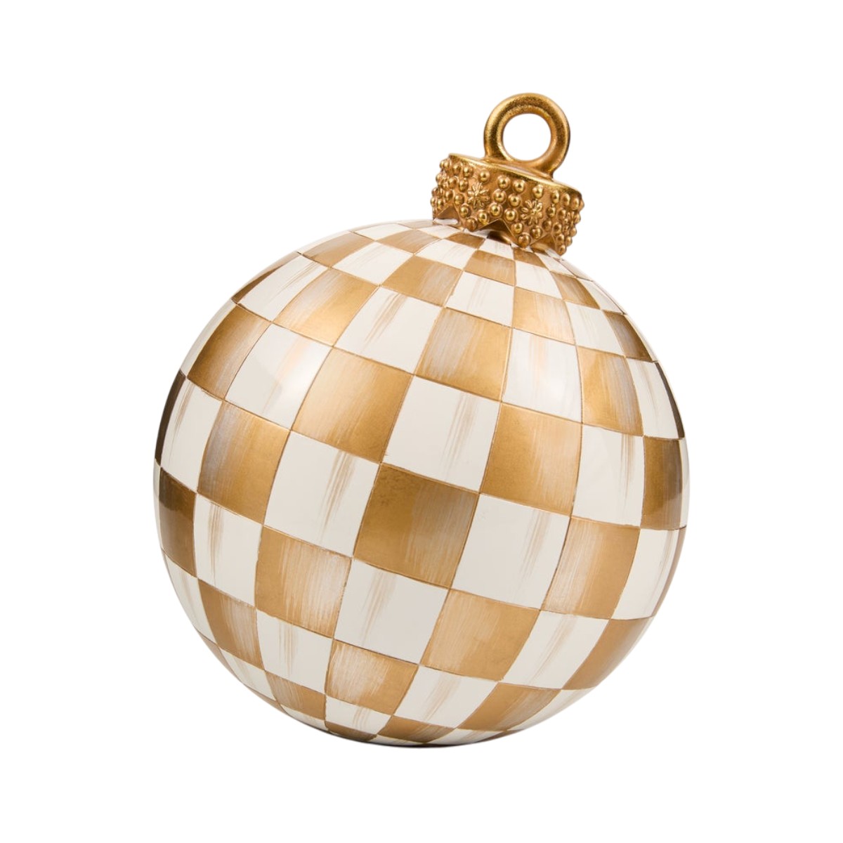 MacKenzie-Childs Gold Check Tabletop Ornament, Small