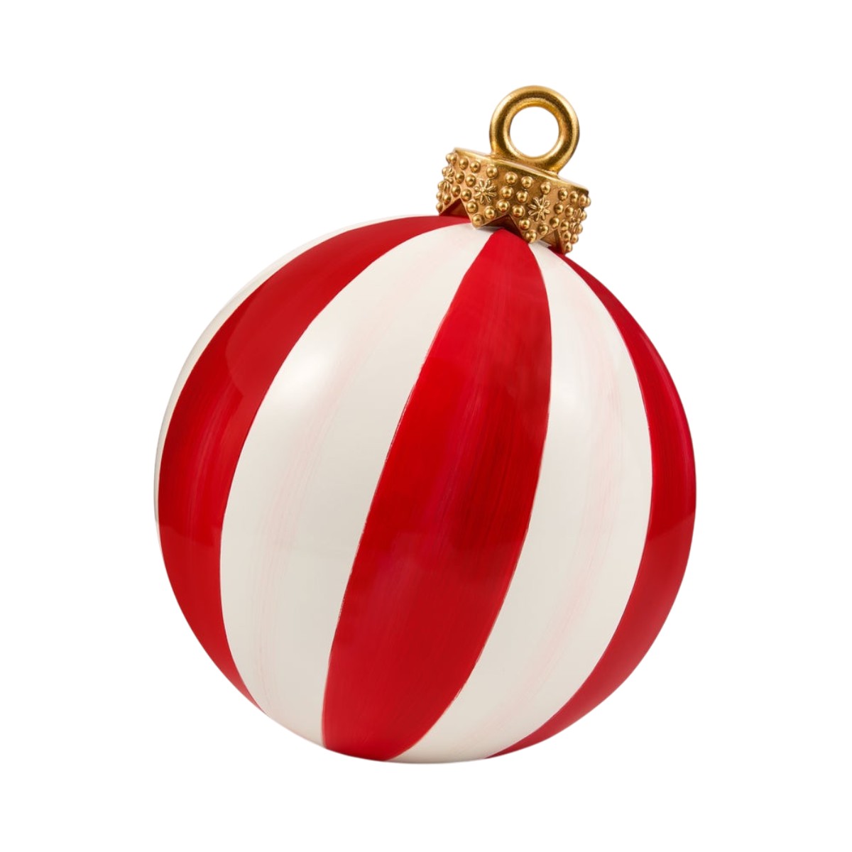 MacKenzie-Childs Red Stripe Tabletop Ornament, Medium