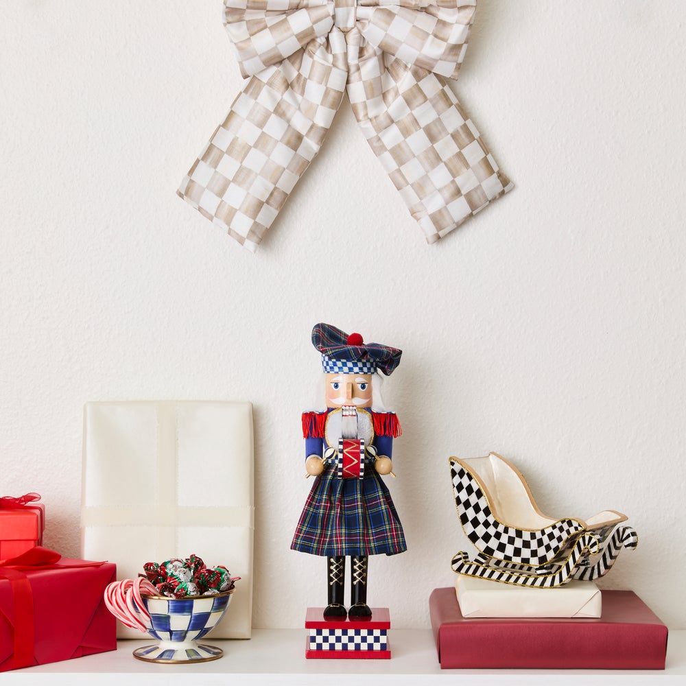 MacKenzie-Childs Timeless Tartan Wood Nutcracker