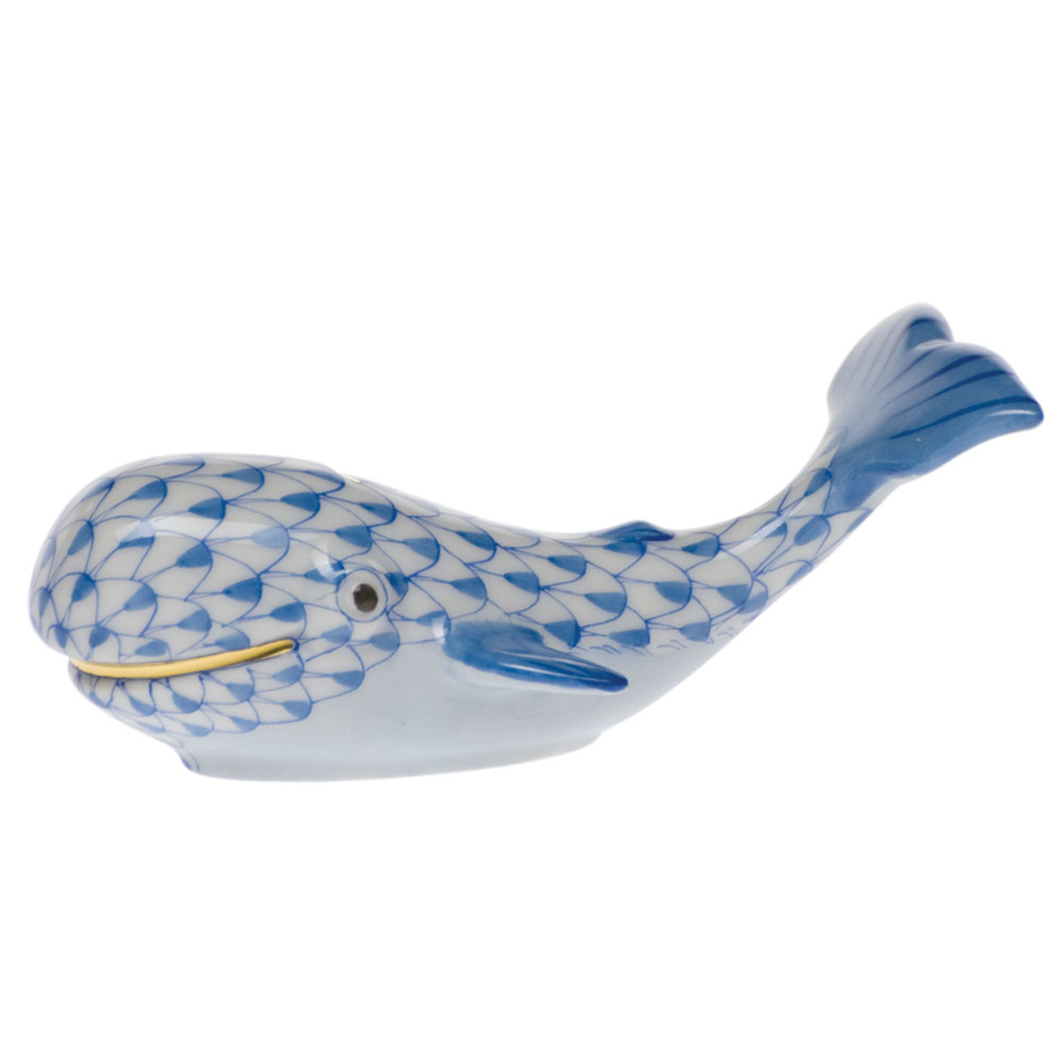 Herend Baby Whale, Blue
