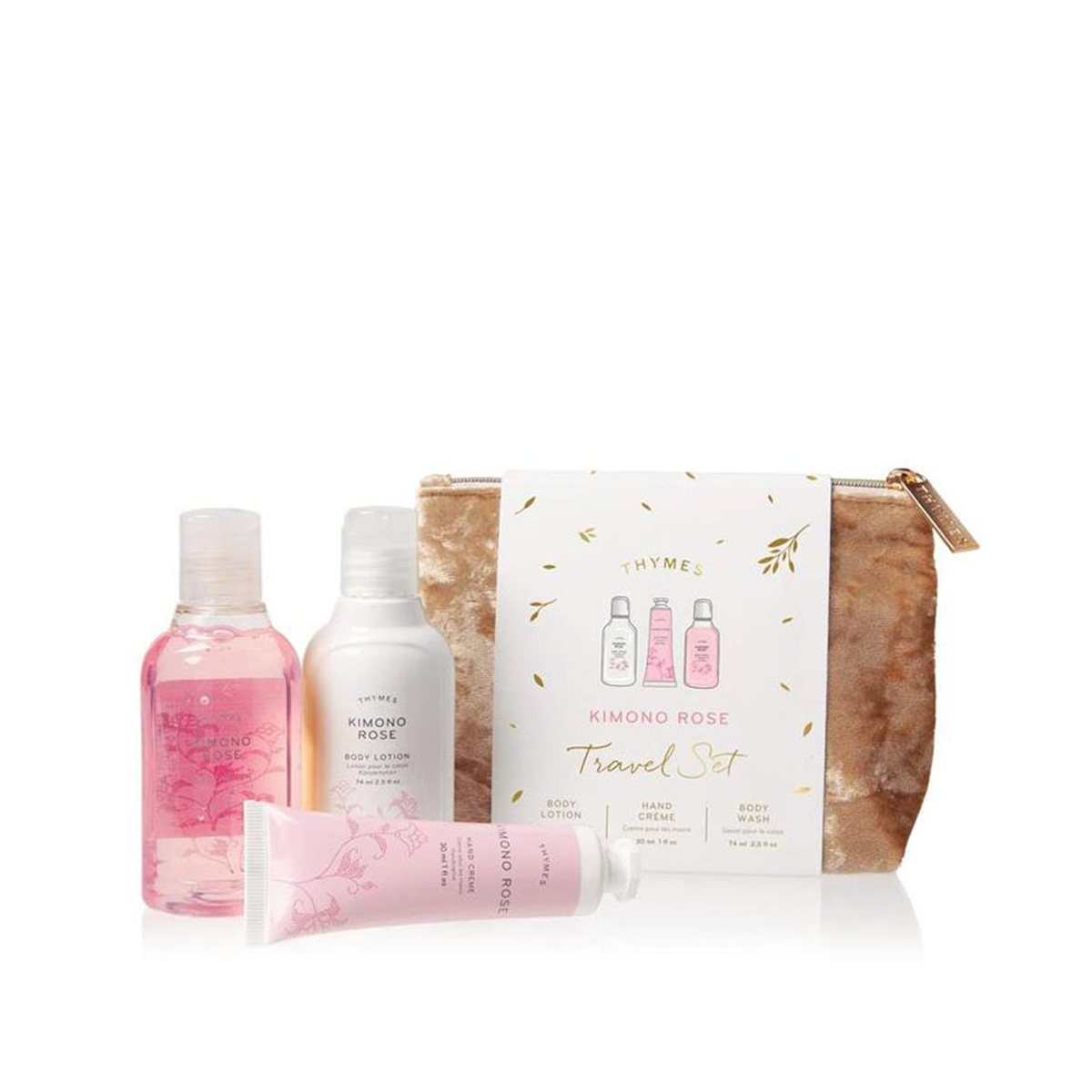 Thymes Kimono Rose Travel Set with Beauty Bag