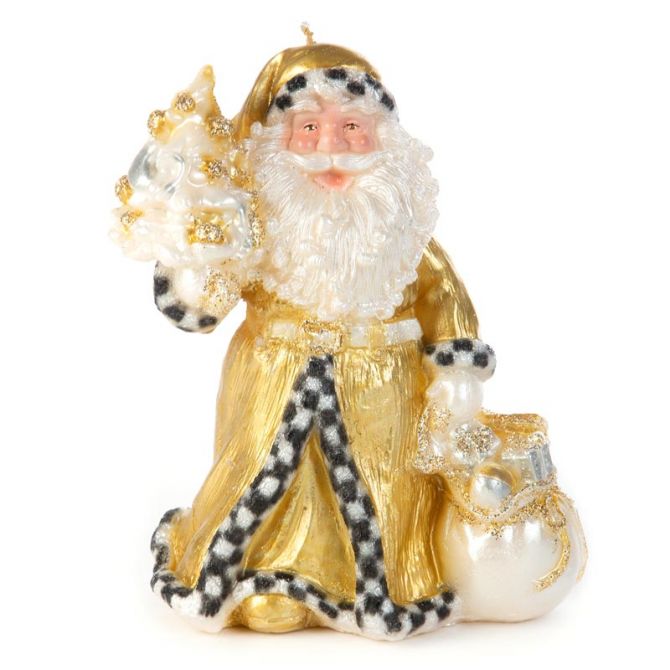 MacKenzie-Childs Night Before Christmas Santa Candle, Gold