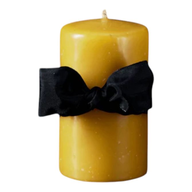 Match Gold Beeswax Smooth Pillar Candle, 5"