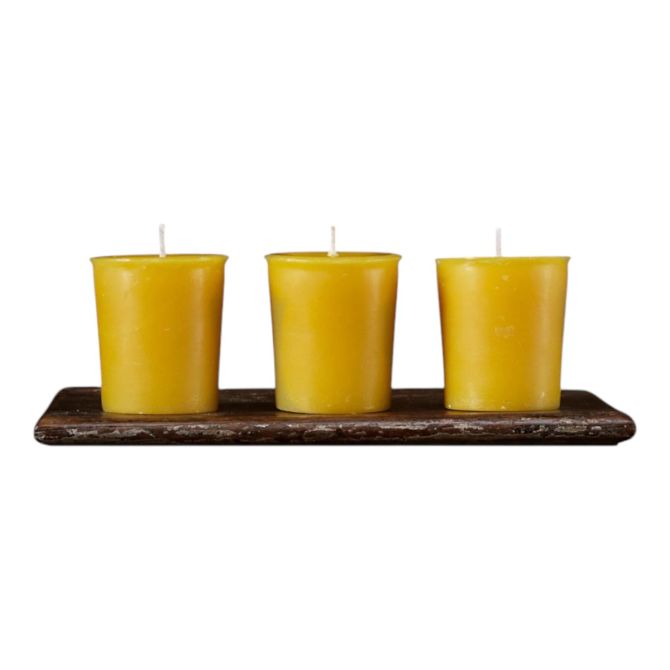 Match Gold Beeswax Candle Votives, Set of 3