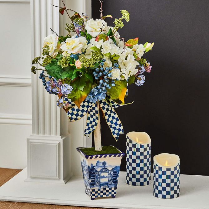 MacKenzie-Childs Royal Check Pillar Candle - Thumbnail 3