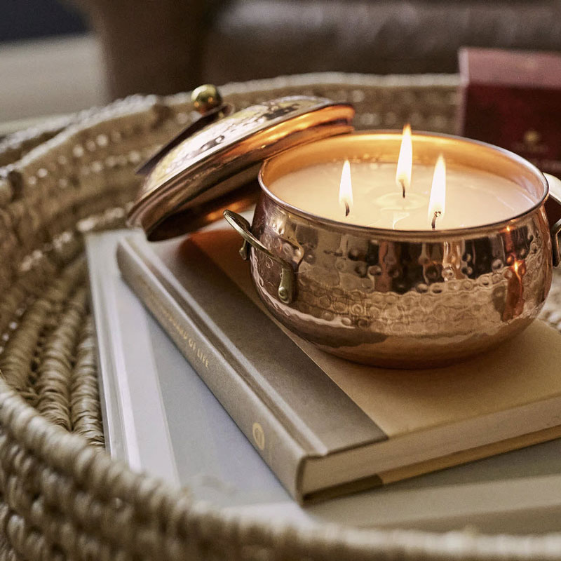 Thymes Simmered Cider Copper Pot 3-Wick Candle