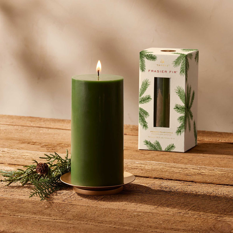 Thymes Frasier Fir Pillar Candle, Large