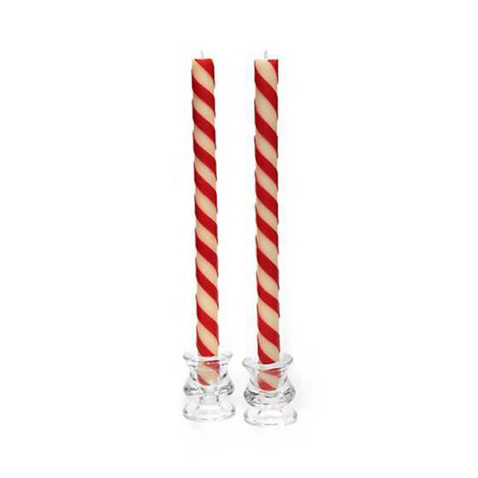 MacKenzie-Childs Candy Cane Dinner Candles, Set of 2
