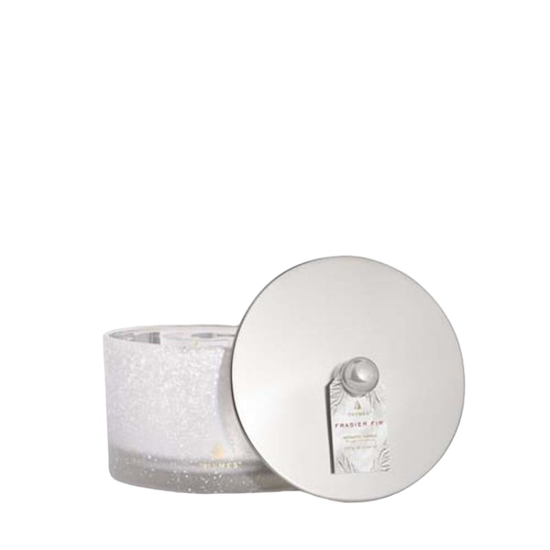 Thymes Frasier Fir Flocked 3-Wick Large Poured 18 oz Candle