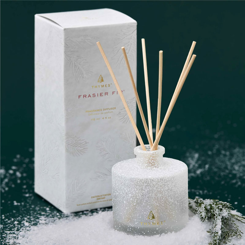 Thymes Frasier Fir Flocked Reed Diffuser
