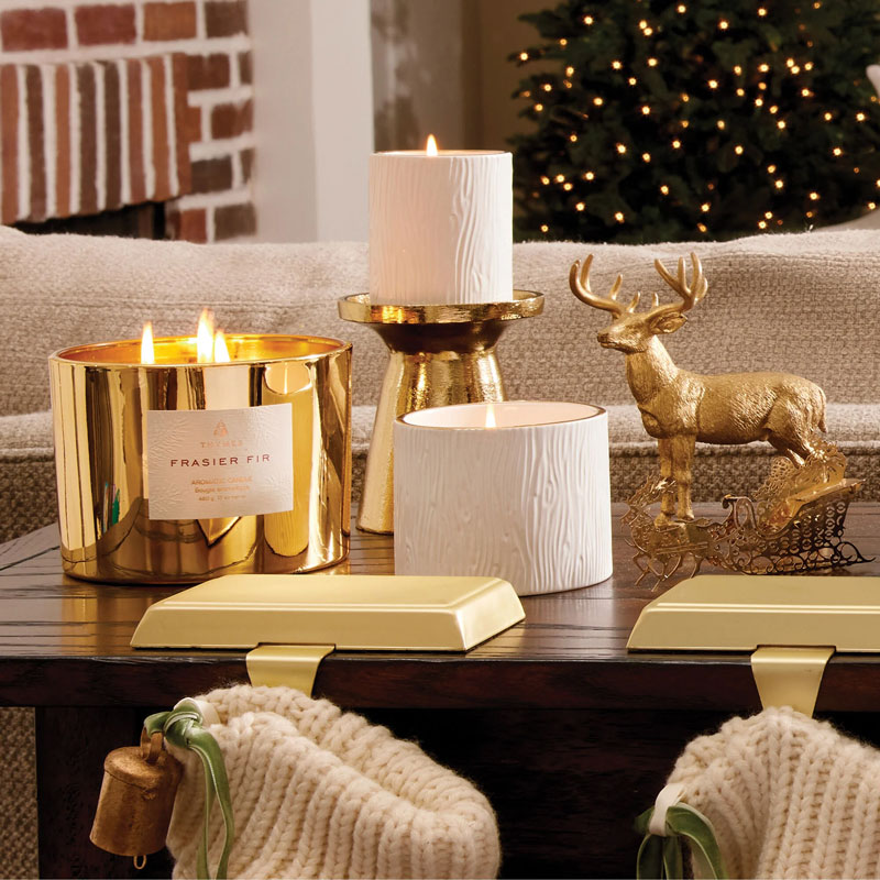 Thymes Frasier Fir Gold 3-Wick Poured Candle