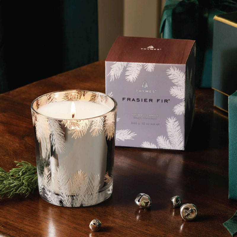 Thymes Frasier Fir Statement Silver 13 oz Poured Candle