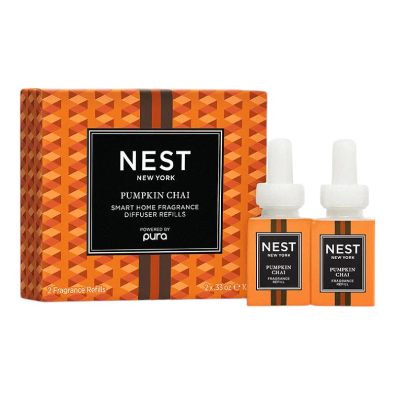 NEST New York Pumpkin Chai Refill Duo for NEST x Pura Smart Home Fragrance Diffuser, Smart Vials