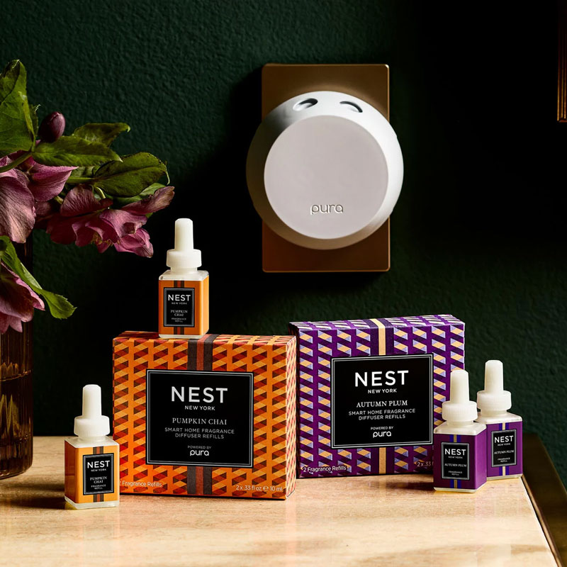 NEST New York Pumpkin Chai Refill Duo for NEST x Pura Smart Home Fragrance Diffuser, Smart Vials