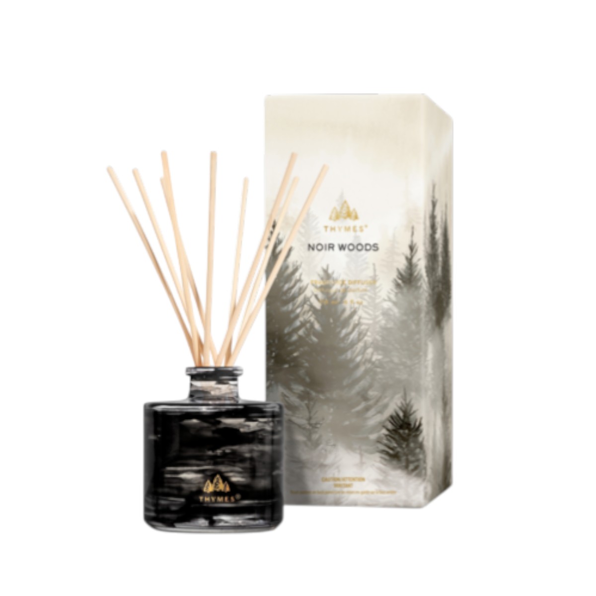 Thymes Noir Woods Reed Diffuser, Petite